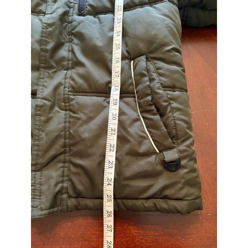 Protection System Boys Winter Jacket Size 14/16 Olive Green Black Hooded Puffer